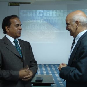 with H.E. Mr. Etienne Sinatambou, Minister of Information Technology and Telecommunications in Mauritiaus 