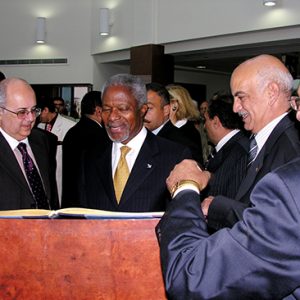 with H.E. Mr. Kofi Annan, Former Secretary General 
of The United Nations
