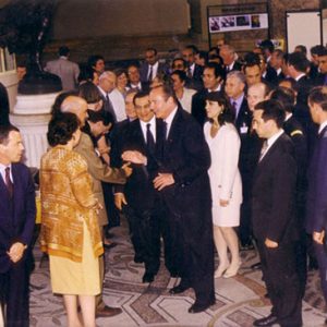 with President Chirac and President mubarak
